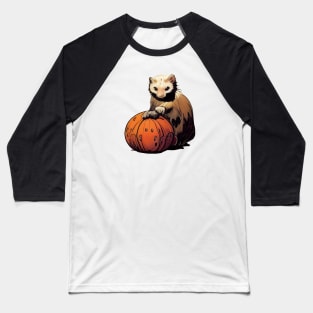 Ferret on a pumpkin Baseball T-Shirt
